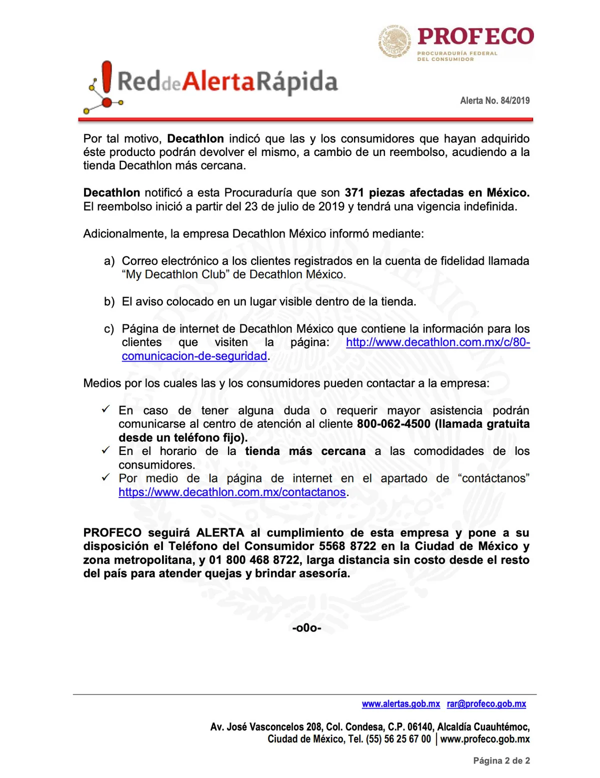 Imagen del archivo de «Profeco y Decathlon comunican reemplazo voluntario de mosquetón con fallo».