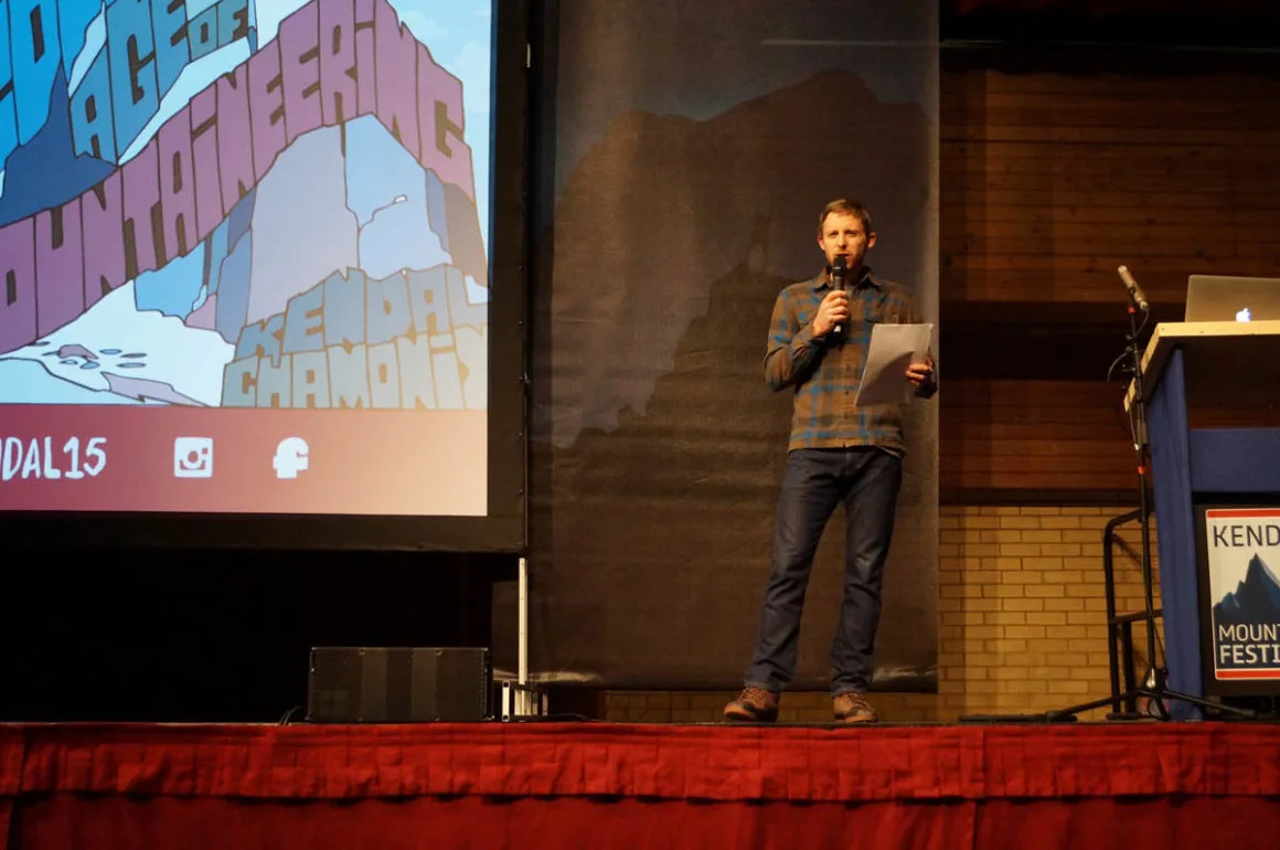 Tommy Caldwell presentando el ascenso a The Dawn Wall (antes de que hubiera peli).