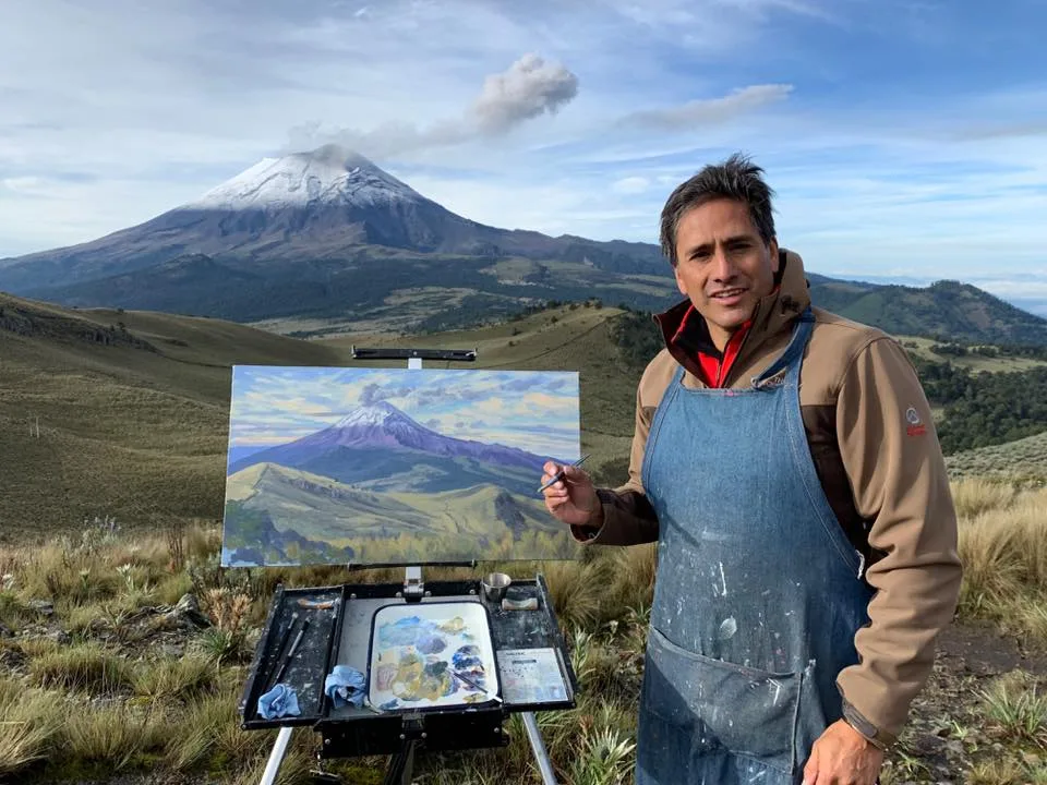 Imagen del archivo de «Entrevista a Jorge Obregón: pintar los volcanes mexicanos».