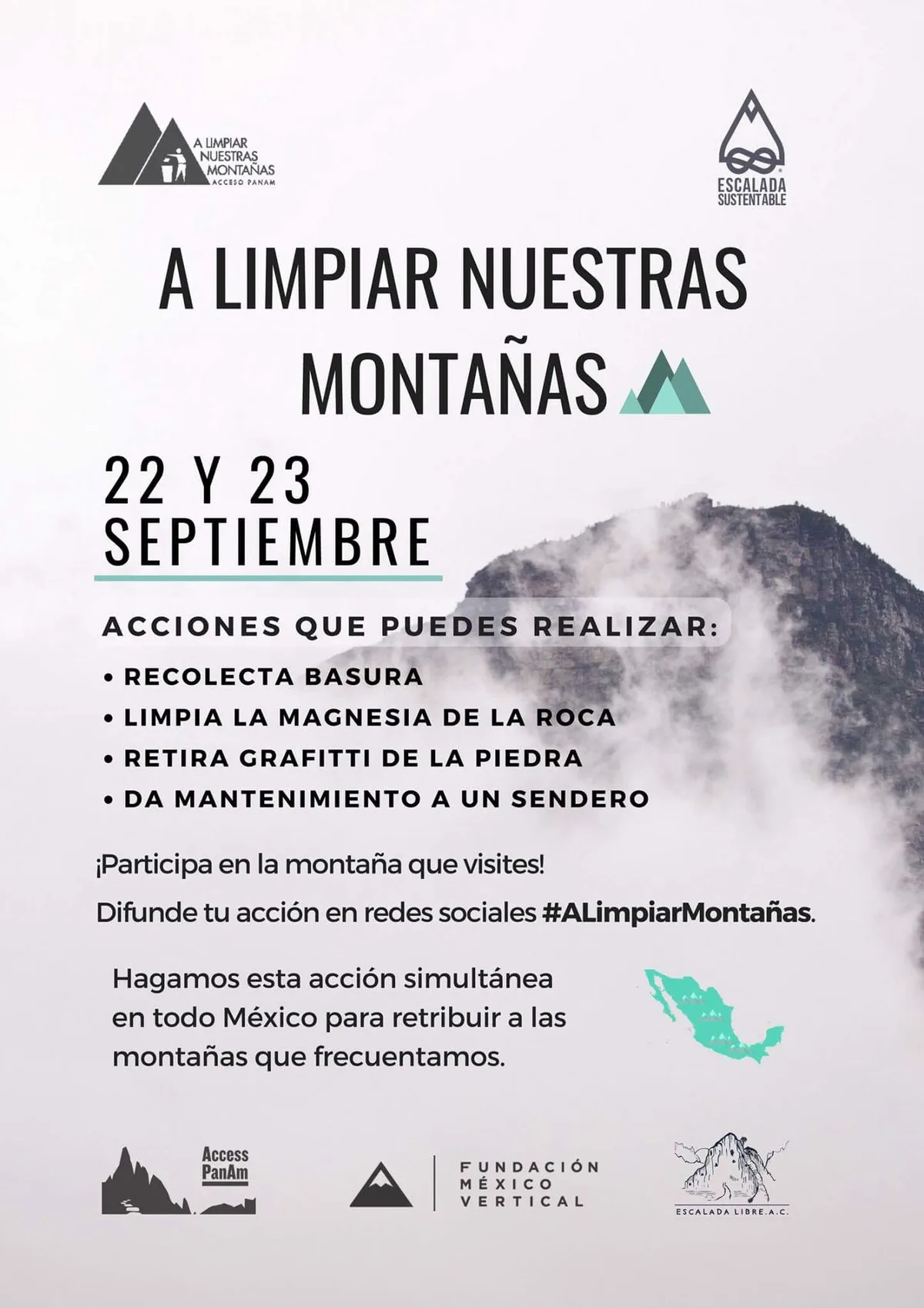 Imagen del archivo de «Campaña A Limpiar Nuestras Montañas 22 y 23 de septiembre ¡Participa!».