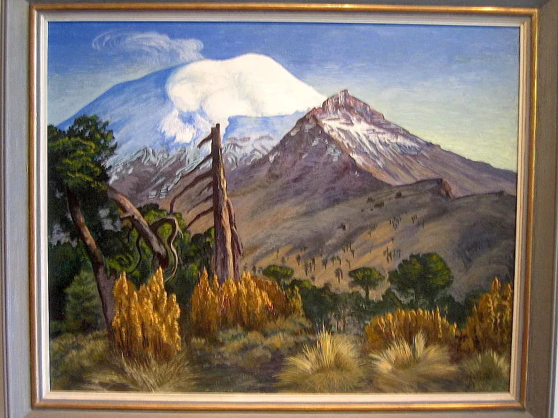 Vista del Popocatépetl — obra de Gerardo Murillo (Dr. Atl), 1934. Wikipedia Commons