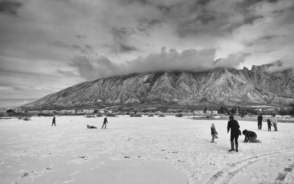 Imagen del archivo de «Así se puso la nevada en los cerros de Monterrey, la mayor en 20 años».